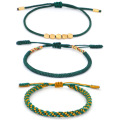 Shangjie OEM joyas Fashion Summer Beads Bracelet Charms Ethnic Green Woven Bracelet Handmade Women Men Smart Bracelet Sets